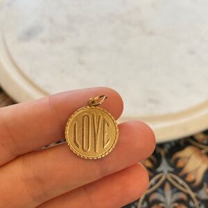 Vintage Victorian Style Brass “Love” Charm